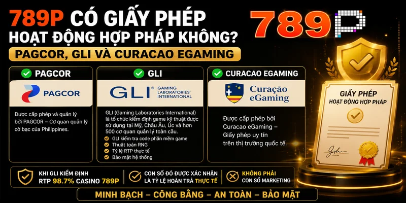 789P Có Giấy Phép Hoạt Động Hợp Pháp Không? PAGCOR, GLI Và Curacao eGaming